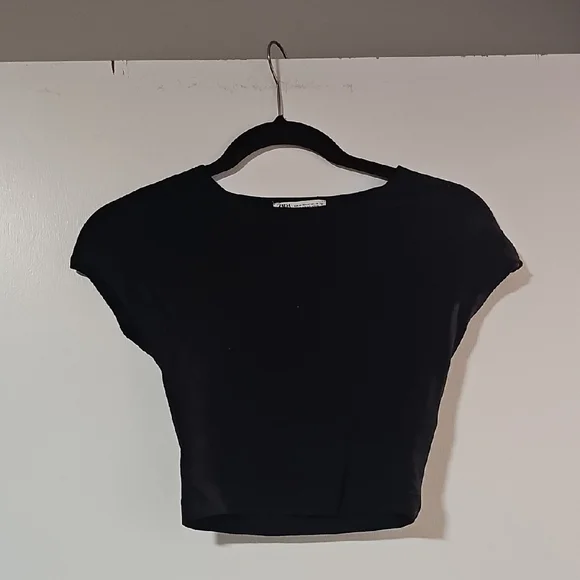 Zara Black Crop Top - Picture 1 of 3